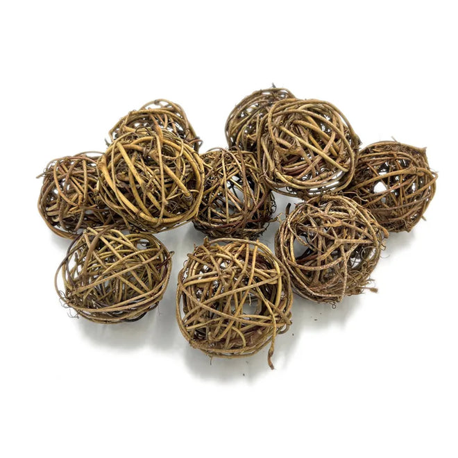 Wicker Rattan Decorative Accent Balls for Bowls or Vase Filler - The Finishing Touch Decor, LLC