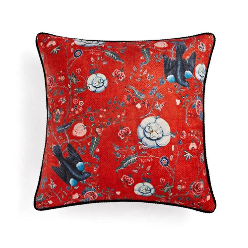 Duck & Lotus Flower Garden Print Throw Pillow Covers - The Finishing Touch Decor, LLC