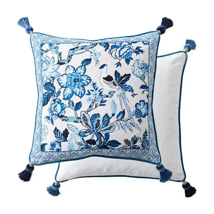 Blue & White Chinese Porcelain Pattern Throw Pillow Covers - The Finishing Touch Decor, LLC