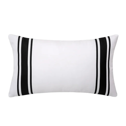 Outdoor Black & White Stripe Waterproof Throw Pillow Covers - The Finishing Touch Decor, LLC