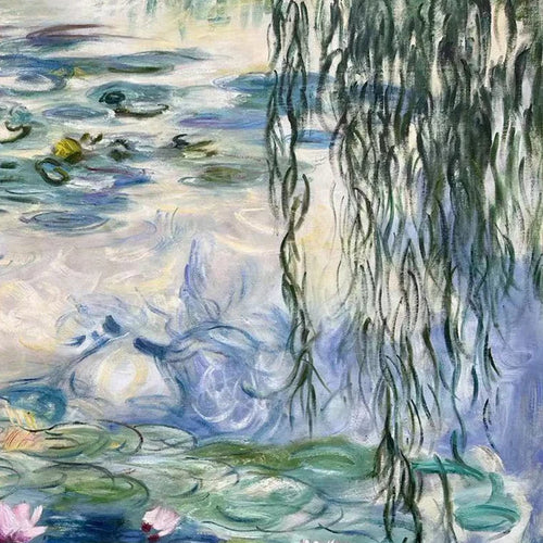 Hand-Painted Oil Painting Landscape Oscar-Claude Monet Impression Water Lilies Lotus Pond Copy Famous Paintings Room Home Decor