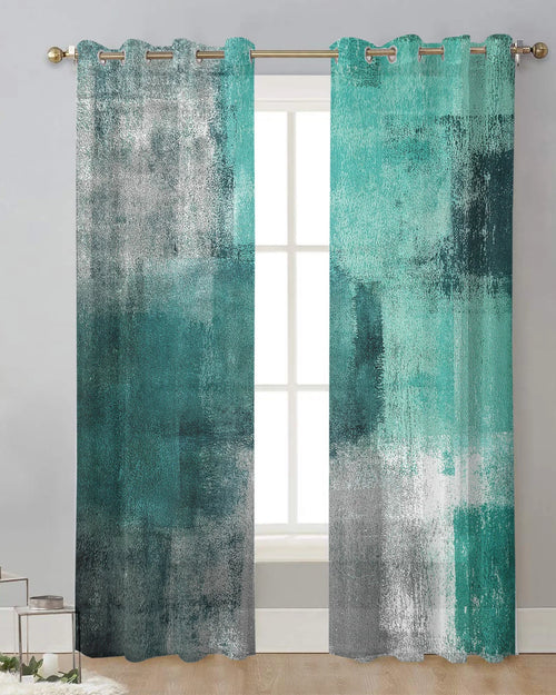 Knife Paint Print Sheer Chiffon Curtains - The Finishing Touch Decor, LLC