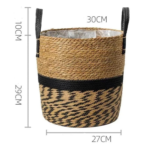 Natural Wicker Straw Hand-Woven Bamboo Decorative Storage Basket Planters - The Finishing Touch Decor, LLC