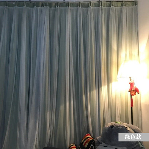 Elegant Heavy Cloth and Voile Long Blackout Drape Curtains - The Finishing Touch Decor, LLC