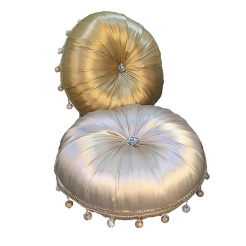 Round European Satin Tufted Accent Pillows - The Finishing Touch Decor, LLC