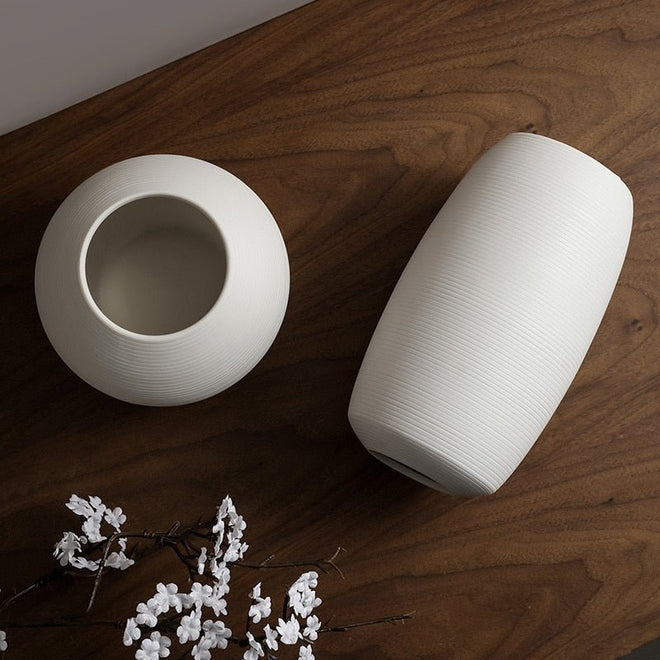 Brushed Handmade Ceramic Modern Minimalist Vases - The Finishing Touch Decor, LLC