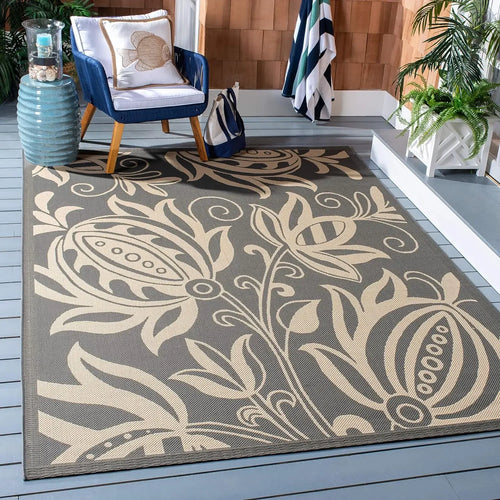 Large Floral Pattern Non-Shedding Indoor/Outdoor Area Rug - The Finishing Touch Decor, LLC