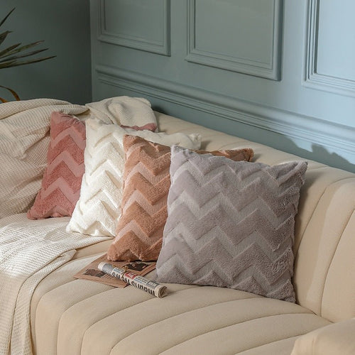 Plush Textured Chevron Pattern Hygge Shams for Cozy Throw Pillows - The Finishing Touch Decor, LLC