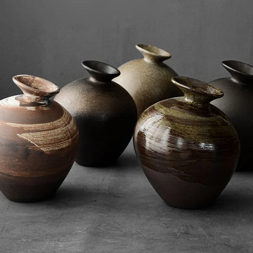 Brushed Terracotta Japanese Style Minimalist Vases - The Finishing Touch Decor, LLC