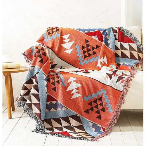 Large Colorful Bold Bohemian Ethnic Plaid Throw Blanket Variety - The Finishing Touch Decor, LLC