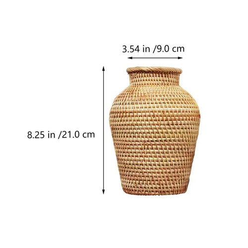 Light Coastal Vase Natural Rattan Flower Planter - The Finishing Touch Decor, LLC