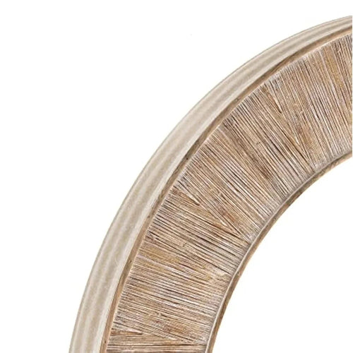 Decorative Mirrors, 31.5-Inch Rustic Round Wood Mirror, Circular Coastal Farmhouse Wooden Mirror for Bathroom Wall Decor, Brown - The Finishing Touch Decor, LLC