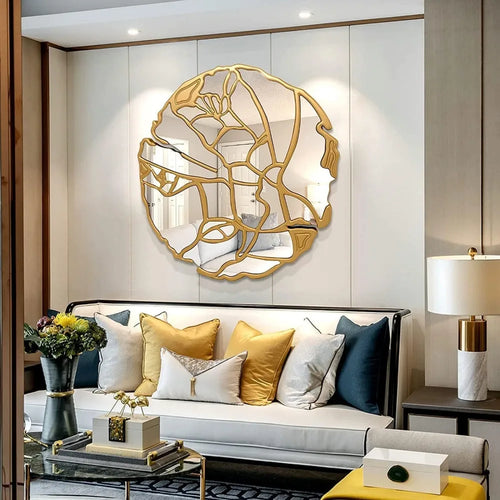 Deco Golden Web Large Wood Mirror Wall Art - The Finishing Touch Decor, LLC