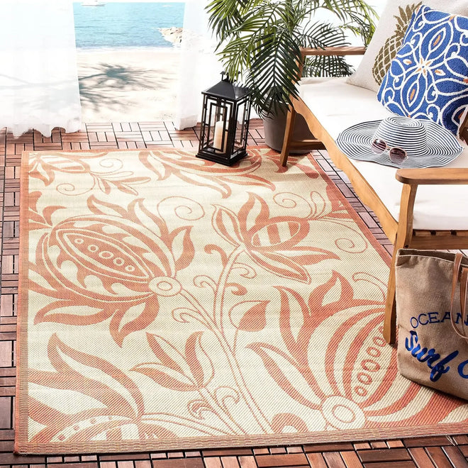 Large Floral Pattern Non-Shedding Indoor/Outdoor Area Rug - The Finishing Touch Decor, LLC