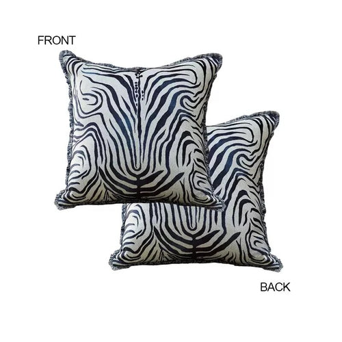 Indigo Jungle Hand-Painted French Vintage Oriental Throw Pillow Covers - The Finishing Touch Decor, LLC