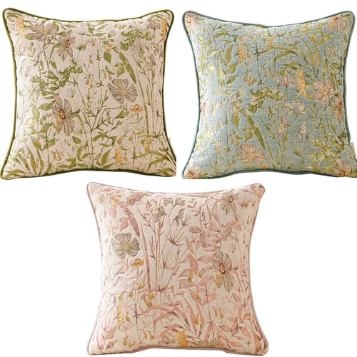 Country Style Chenille Flora Throw Pillow Covers - The Finishing Touch Decor, LLC