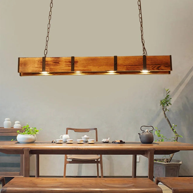 Rustic Wood Beam Farmhouse Vintage Chandelier Pendant Lamp - The Finishing Touch Decor, LLC