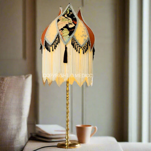 Medicci Home Japanese Crane Bird Lampshade Oriental Art Empire Gallery Lamp Cover Table Desk Lamp Floor Light Hotel Bedside Deco