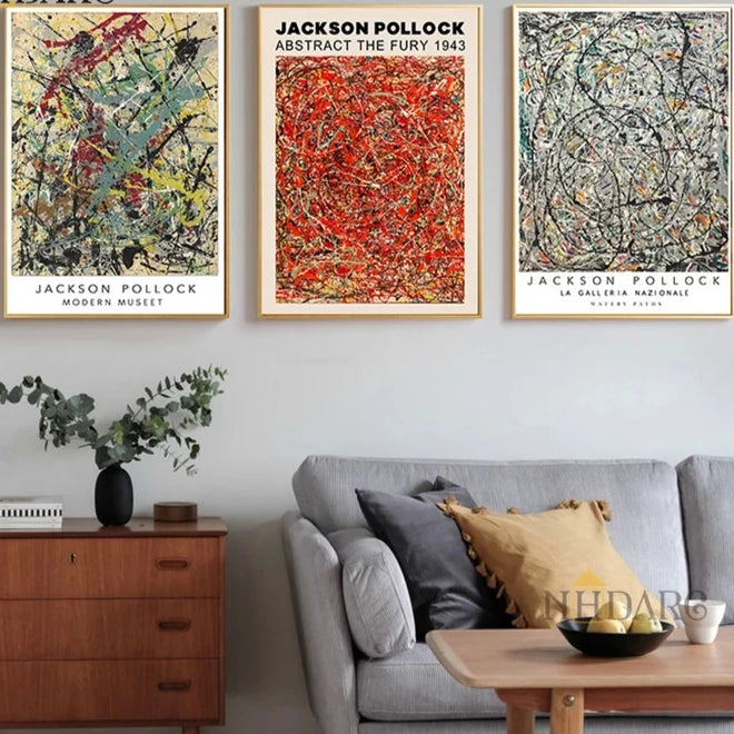 Jackson Pollock Abstract Orphan Artwork Canvas Print Painting Poster Pictures Wall Decor Home Room Hallway Decoration