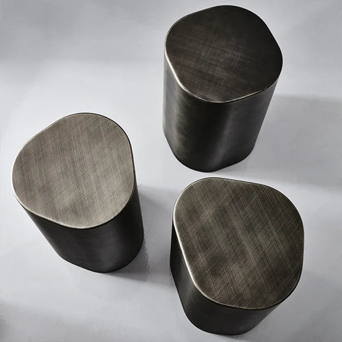 Brushed Metal Modern Minimalist Side Table - The Finishing Touch Decor, LLC