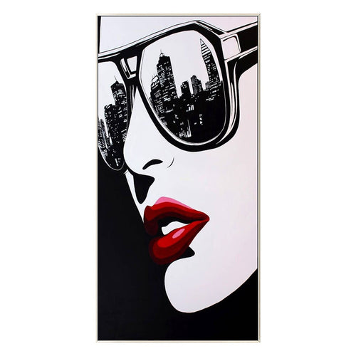 Graffiti Style Framed 80s Glam! "Sunglasses Girl" Canvas Painting - The Finishing Touch Decor, LLC