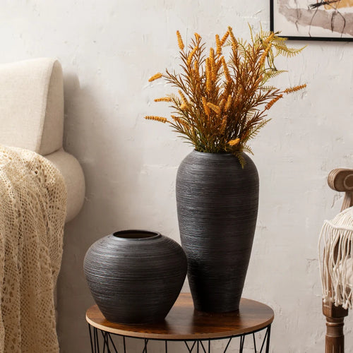 Scandinavian Black Wabi Sabi Jingdezhen Ceramic Vases - The Finishing Touch Decor, LLC