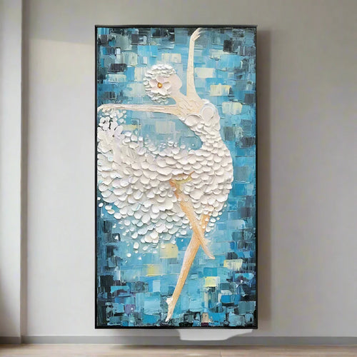 Original Knife-Painted Ballet Dancer Handmade Oil Painting