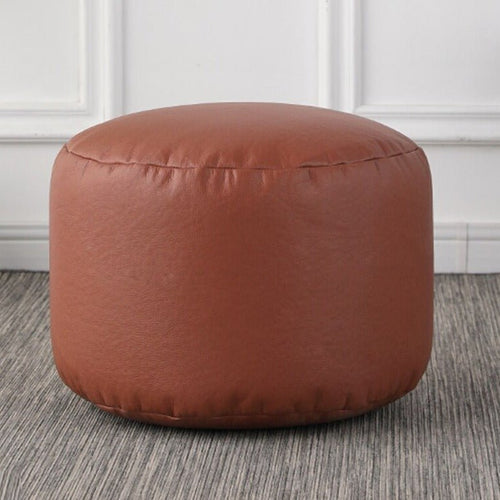 Faux Leather Small Round Foot Stool Pouf - Color Variety - The Finishing Touch Decor, LLC