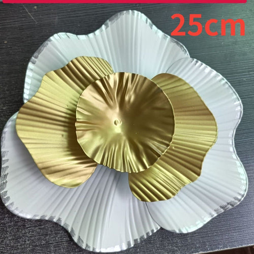 Intricate White & Gold Metal Flower 3D Wall Art - The Finishing Touch Decor, LLC