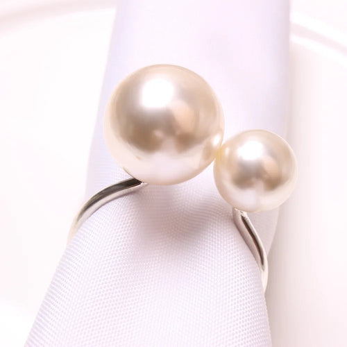 Highlighted Huge Pearl U-Shaped Napkin Holders Rings - 6PCS - The Finishing Touch Decor, LLC