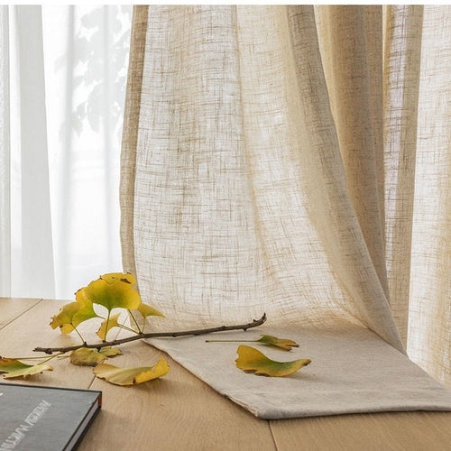 Linen Textured Semi-Shade Gauze Long Window Curtains - The Finishing Touch Decor, LLC