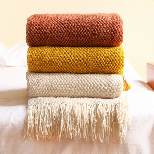 Waffle Embossed Knit Throw Blanket or Bedspread - The Finishing Touch Decor, LLC