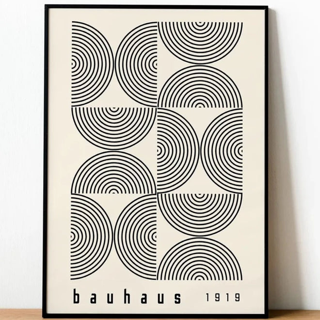 Bauhaus Scandi Cotton Canvas Exhibition Print Wall Art - The Finishing Touch Decor