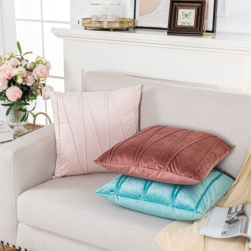 Modern Velvet Lined Solid Color Shams Soft Throw Pillow Cover - Color Variety - The Finishing Touch Decor, LLC