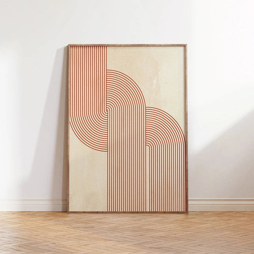 Burnt Orange Abstract Line Minimalist Art Canvas Print - The Finishing Touch Decor, LLC