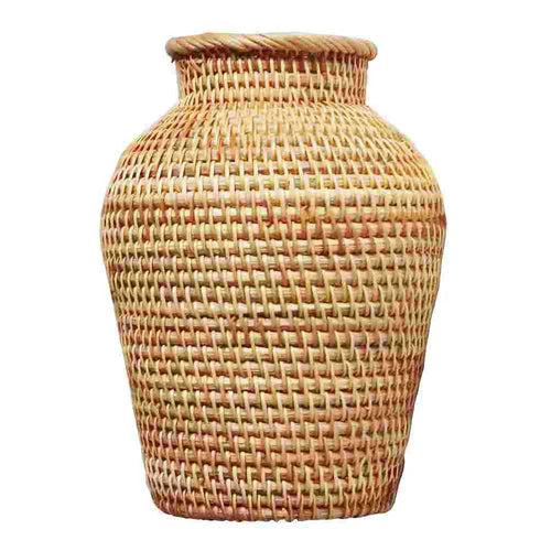 Light Coastal Vase Natural Rattan Flower Planter - The Finishing Touch Decor, LLC