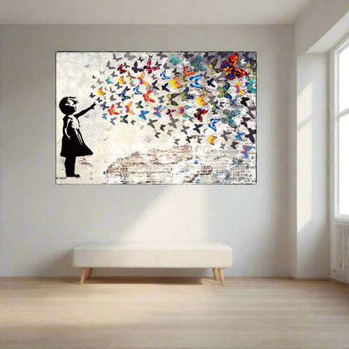 Banksy Street Graffiti Painting Print Canvas Wall Art - The Finishing Touch Decor, LLC