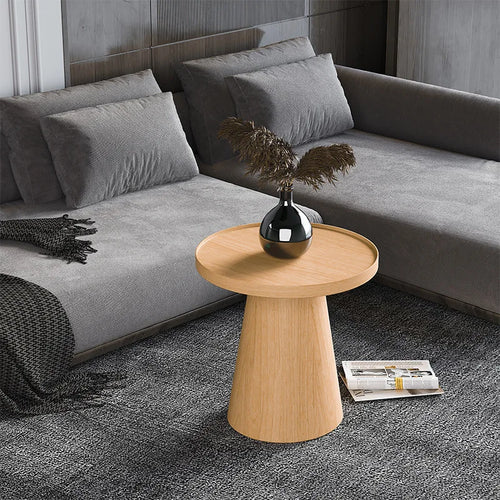 Pedestal Minimalist Solid Wood Round Scandi Coffee Table - The Finishing Touch Decor, LLC