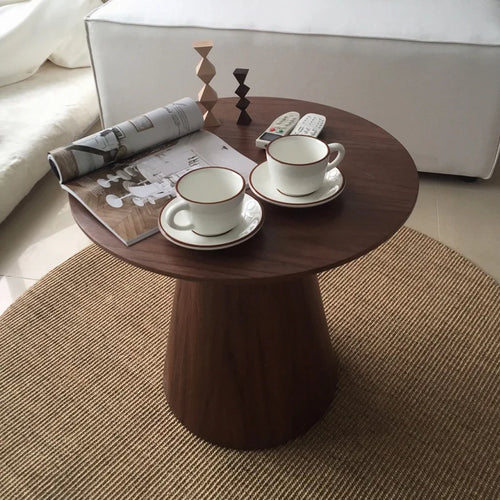 Pedestal Minimalist Solid Wood Round Scandi Coffee Table - The Finishing Touch Decor, LLC