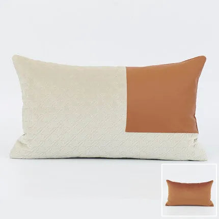 Burnt Orange Ivory Design Throw Pillow Cover - 30x50cm - The Finishing Touch Decor, LLC