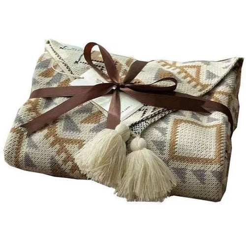 Bohemian Aztec Plaid Print Soft Throw Bed Blanket - The Finishing Touch Decor, LLC