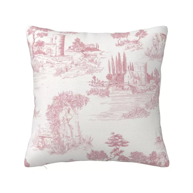 Vintage "Toile De Jouy" Romantic Print Throw Pillow Covers - The Finishing Touch Decor, LLC