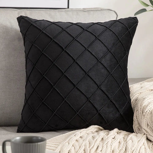 Soft Plaid Velvet Throw Pillow Cushion Covers - The Finishing Touch Decor, LLC