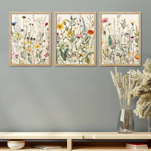 Watercolor Wildflower Painting Colorful Poster Floral Print Canvas - The Finishing Touch Decor, LLC