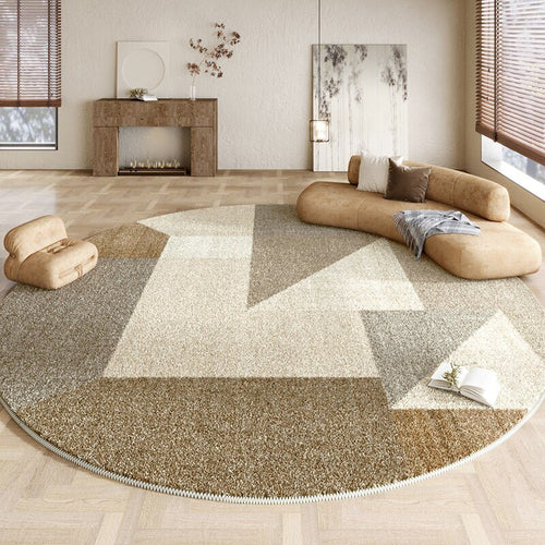 Wabi-sabi Style Neutral Large Round Carpet Plush Soft Fluffy Area Rug - The Finishing Touch Decor, LLC