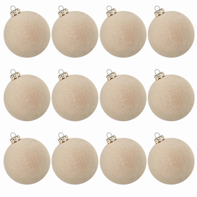 12pcs Christmas Ball Decoration Coffee Beige Baubles Christmas Tree Hanging Ornaments For Home 2025 Navidad Noel Party Pendant