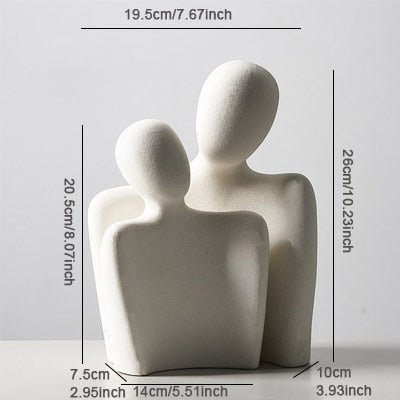 Nestled "Abstract Embrace" Modern Ceramic Figurines - The Finishing Touch Decor, LLC