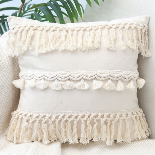 Cream Ivory Nordic Design Square Throw Pillow Covers - The Finishing Touch Decor, LLC