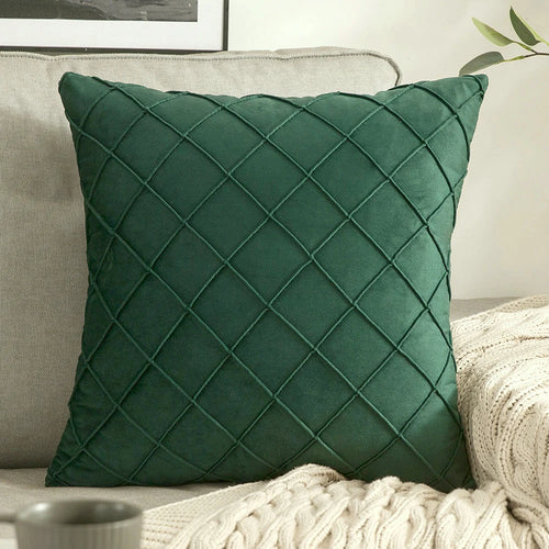 Soft Plaid Velvet Throw Pillow Cushion Covers - The Finishing Touch Decor, LLC