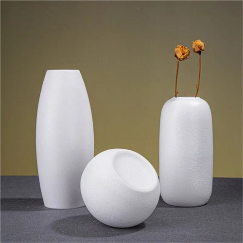 Black & White Ceramic Vase Modern Simple Vases - The Finishing Touch Decor, LLC